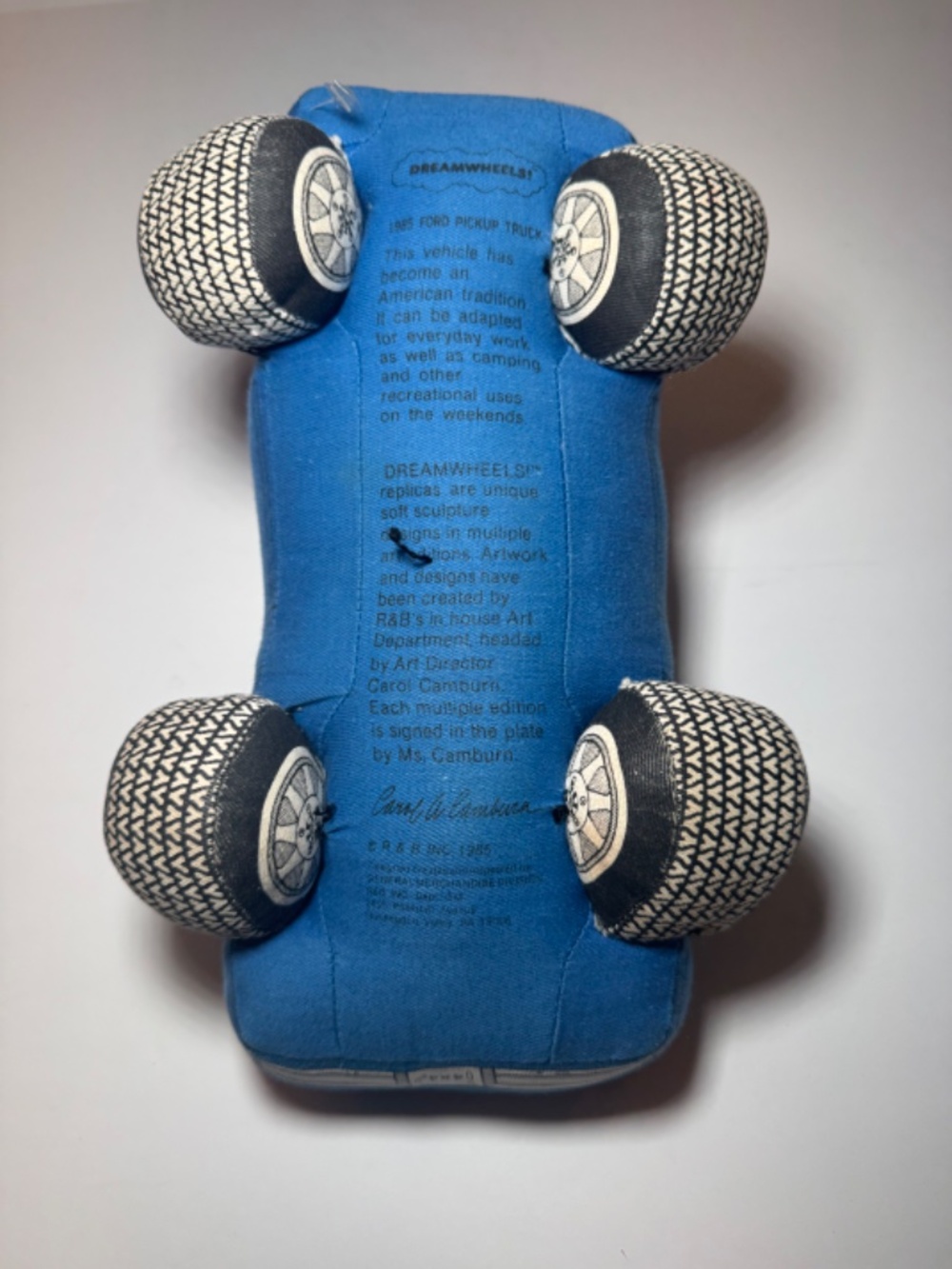 Dreamwheels 1965 Ford Pickup Truck Plush Stuffed Vehicle Blue Collectible Toy - Picture 5 of 5
